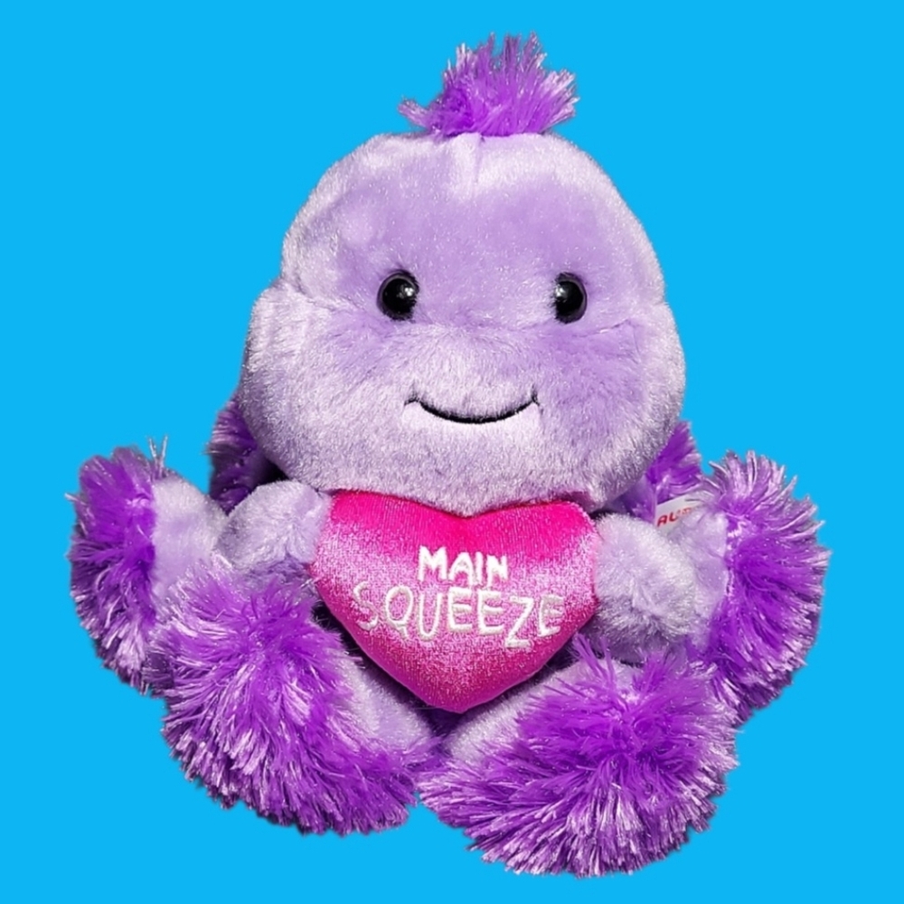 Aurora Purple Octopus Main Squeeze Heart Plush Stuffed Animal 9"